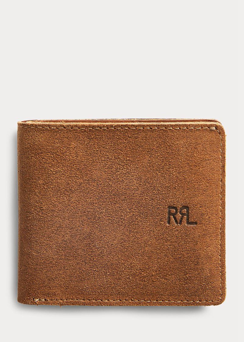 Cartera RRL Hombre Roughout Suede Billfold Chile Marrones LQIOZ-7250